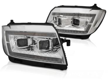 VOLL LED Tagfahrlicht Scheinwerfer für VW Crafter II  ab 2017 chrom dynamischem LED Blinker